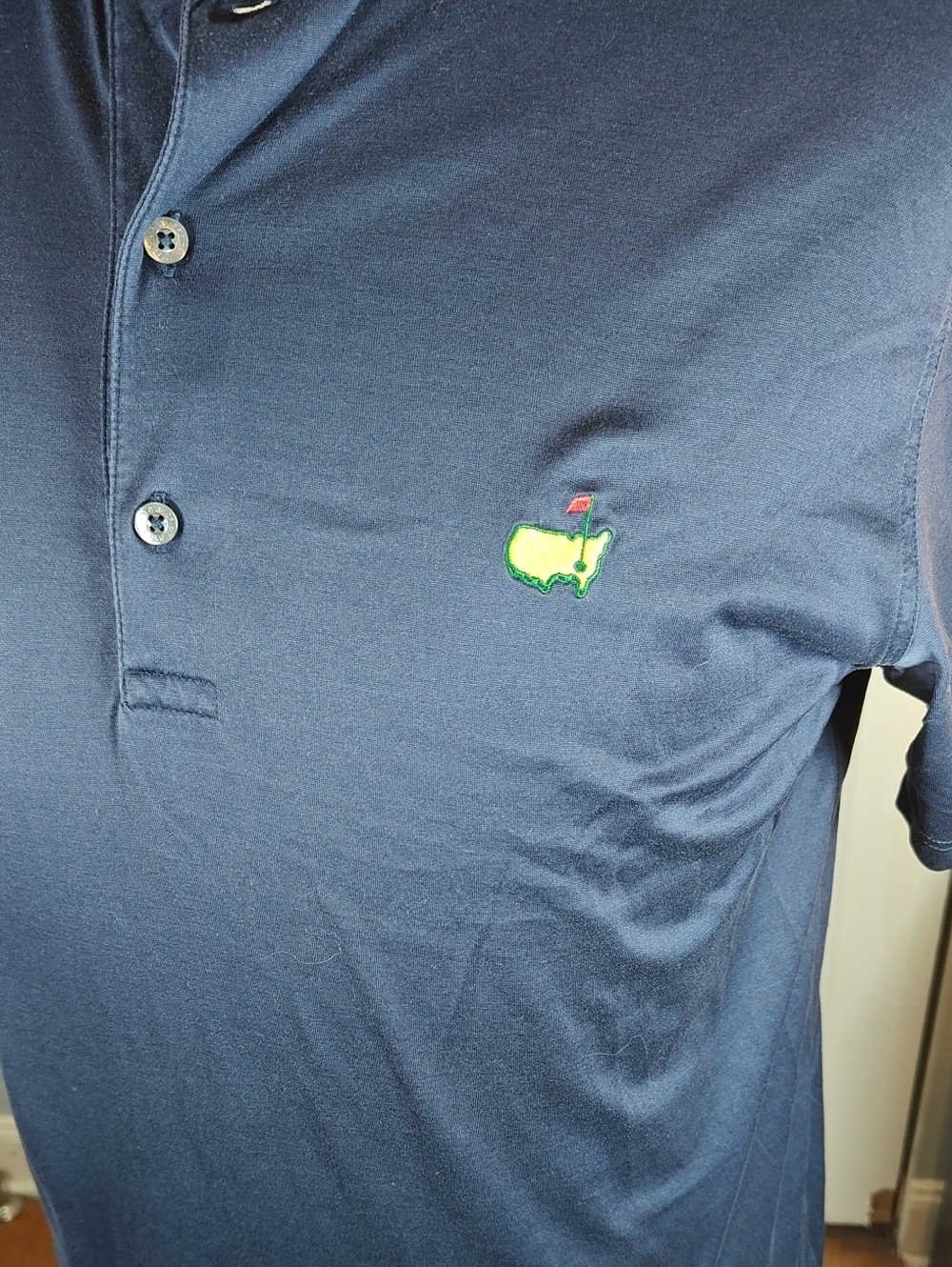 Augusta National Masters Collection Navy 100% Pima Cotton Golf Polo L READ - Picture 2 of 5